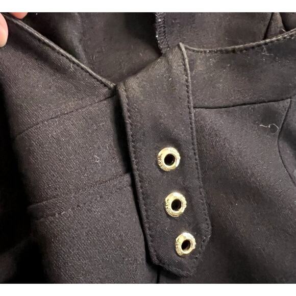 Anne Klein Moto Jacket Women's XL Black Long Sleeve Front Zip Belt Collared - Picture 7 of 9